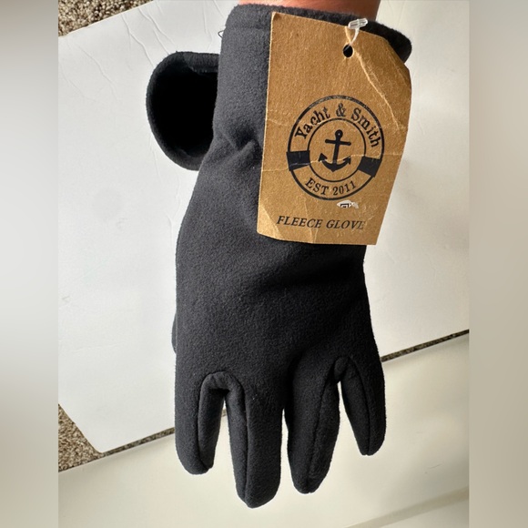 Yacht & Smith Black Fleece Gloves NWT | Warm Winter Unisex - Picture 6 of 7